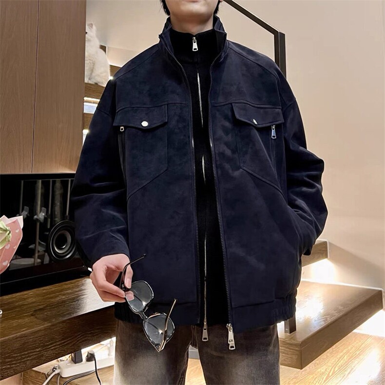 网图慎用夹克衫外套立领痞帅情侣皮夹克外套XZ514-2-JK331-P75,男装夹克,星座514-2(原B239)