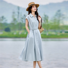现货2026年夏季休闲新款时尚宽松型城市通勤城市通勤常规连衣裙，女装连衣裙，靓衣阁