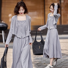 现货新款针织开衫+吊带+半裙三件套，女装套装/套裙，乔米娜