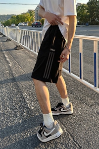 大量现货 夏季运动休闲短裤男女款美式潮流宽松直筒裤DK706-P40图片