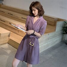 连体裤女套装韩版夏季新款名媛女神范气质职业小香风连衣阔腿短裤，商品下架区，维壹