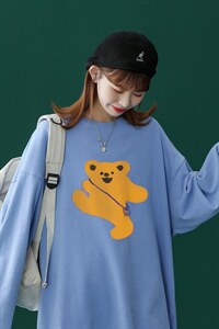 中性 秋季个性小熊潮流打底衫长袖T恤  T120P25控38图片