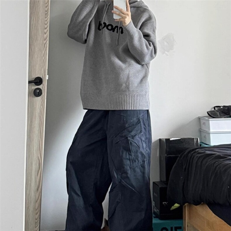 【有货】DM245-P58学生情侣款美式高街宽松版慵懒风针织毛衫冬,男装针织衫/毛衣,星座603-2