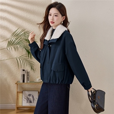 毛绒娃娃领短款棉服女2025冬季新款加厚保暖外套洋气减龄宽松棉衣，女装棉衣/棉服，涵誉