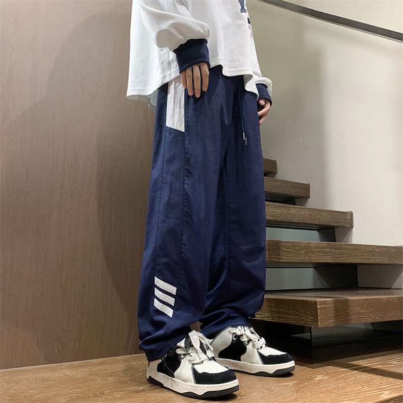港风秋冬侧边拼接拖地工装裤宽松休闲伞兵裤男K23328-P40控58,男装工装外套,星座717