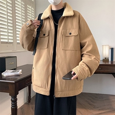 冬季男士水洗灯芯绒羊羔绒加绒加厚巨保暖休闲夹克外套特P，男装夹克，星座715-4