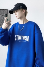 华夫格！2023秋冬字母印花男士圆领卫衣百搭长袖HWY09P30加绒P40，男装卫衣，电商B220