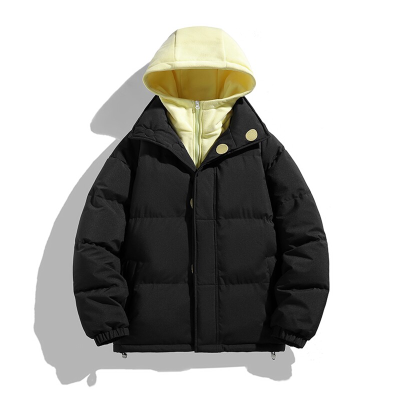 冬季青少年连帽假两件外套加绒加厚休闲简约棉衣棉服5303-P85图片