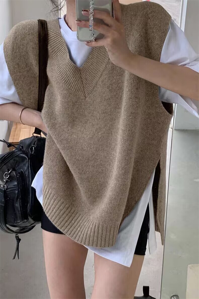 2025羊毛不规则马甲舒适百搭简约秋冬新款保暖软糯,女装羊毛衫,莺澜羊绒