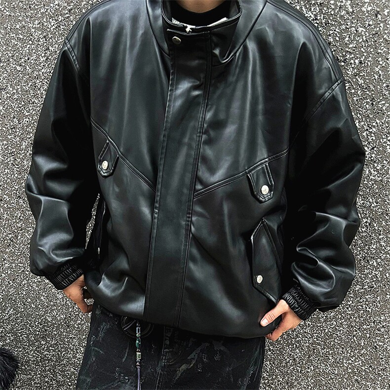 美式pu皮衣外套男款春秋季痞帅高级感机车褂子飞行员夹克潮款J06，男装夹克，星座210