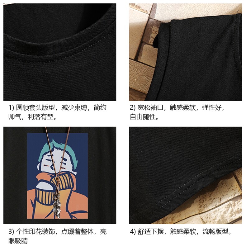 BX25042-P20港风运动汗背心男大码汗衫男无袖T恤男砖墙挂拍,男装T恤,电商A040A
