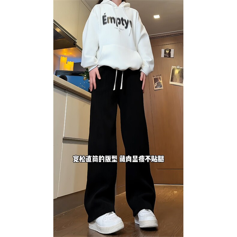 高街美式常规款麦穗纹大码休闲裤男潮直筒拖地裤25XK67015特批35,男装休闲裤,电商A042