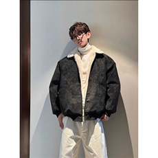 美拉德毛领PU皮棉服加绒加厚保暖百搭情侣棉衣XZ102B-1-M819P75，男装棉衣，星座102B-1