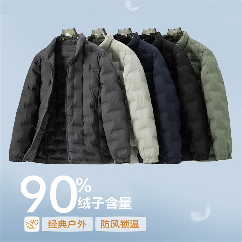 潮牌立领羽绒服男士2025冬季加厚保暖面包服休闲短款外套男装图片