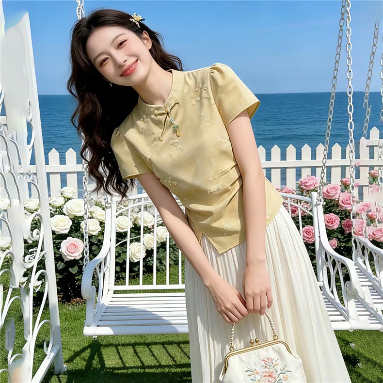 2026年夏季新中式女高级感两件套裙,女装套装/套裙,贝蕾酷儿