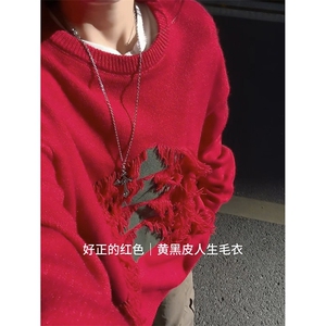 极简文艺范氛围感时髦上衣不规则工艺美感秋冬毛衣HY693TP55