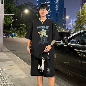 套装！ 华夫格套装短袖T恤短裤男 TZ226-特P 38图片