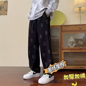 秋冬款时尚潮男百搭宽松加绒休闲裤图片