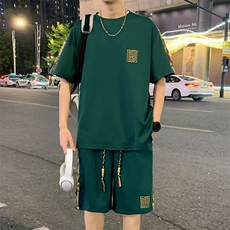 ！2025夏季新款男士风短袖套装百搭一套TZH246特P45，男装T恤，电商B220