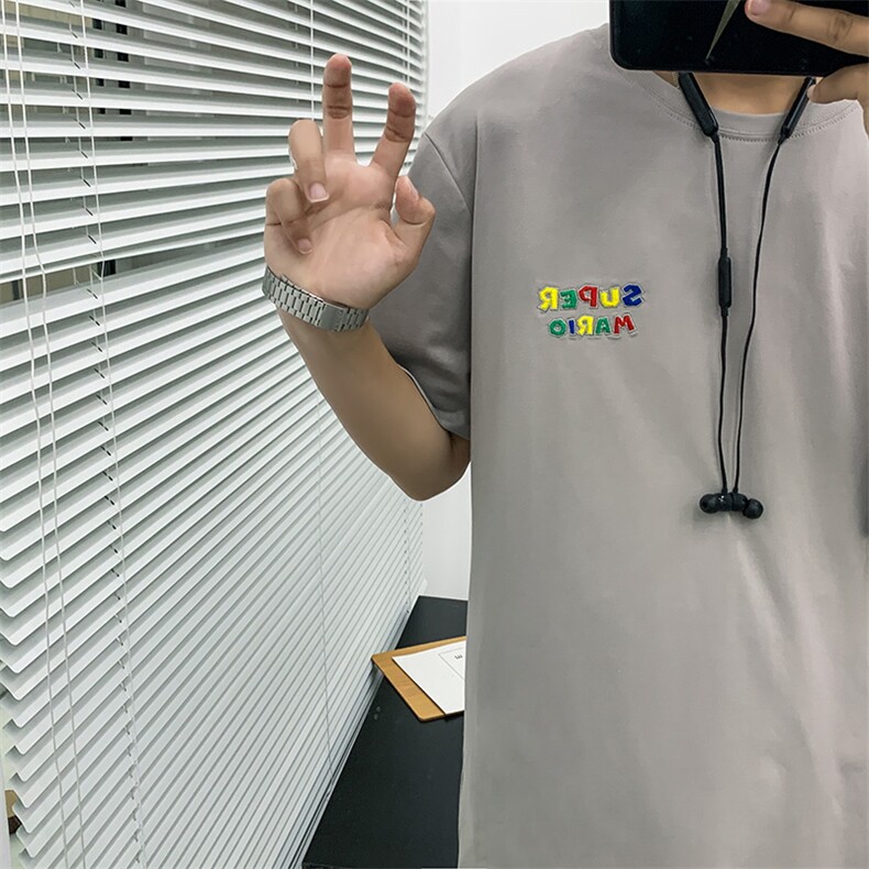 20春夏四季爆纯棉短袖T恤港风白色711T339P30,男装T恤,星座513