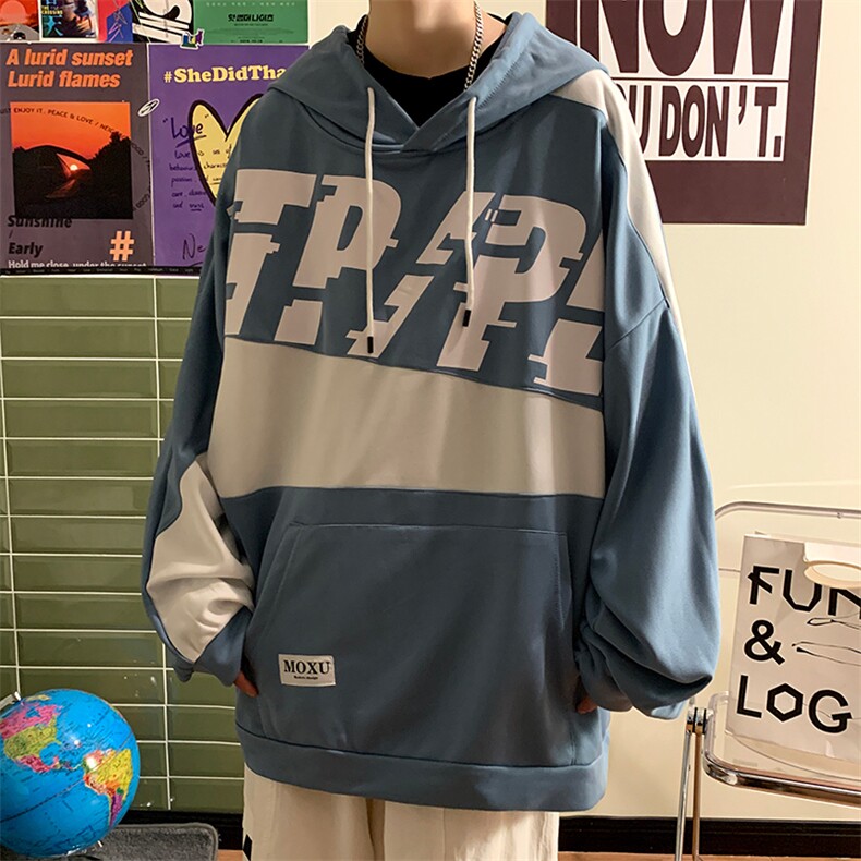 2023春季新款7XL-M大码连帽卫衣男港风宽松套头上衣加肥加大码,男装卫衣,钱塘717(原712)
