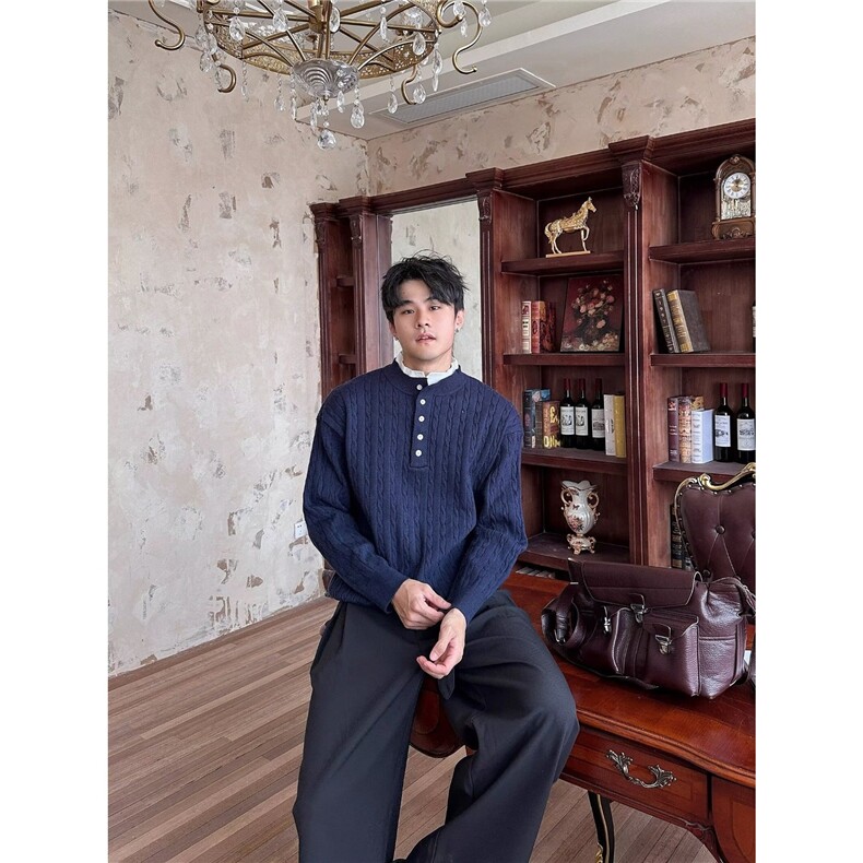 慵懒潮流简约原宿百搭气质新款流行时尚文艺日系ins长袖毛衣,男装针织衫/毛衣,星座516A