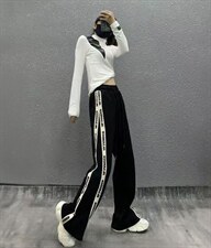 春季新品织带卫裤，女装休闲裤，菲库feiku