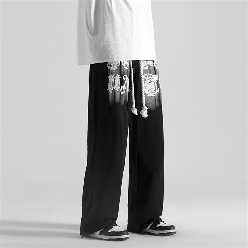 218-1-P37-K1850秋款时尚休闲涂鸦束脚长裤,男装休闲裤,四季星座218-1