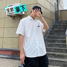 抖音得物高品质夏季冰丝休闲衬衫美式垂感宽松衬衫短袖ADT2101，男装T恤，电商A443