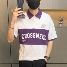 PL069-P40社会小伙polo衫短袖t恤男夏季衬衫领个性学生上衣潮，男装T恤，电商D310B-1