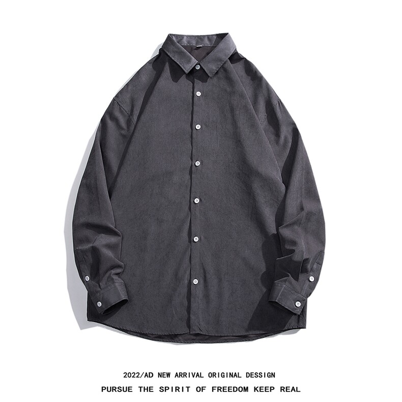 光板得物\唯品\抖音二开桃皮绒纯色长袖衬衫S20P30,男装衬衫,电商A247B