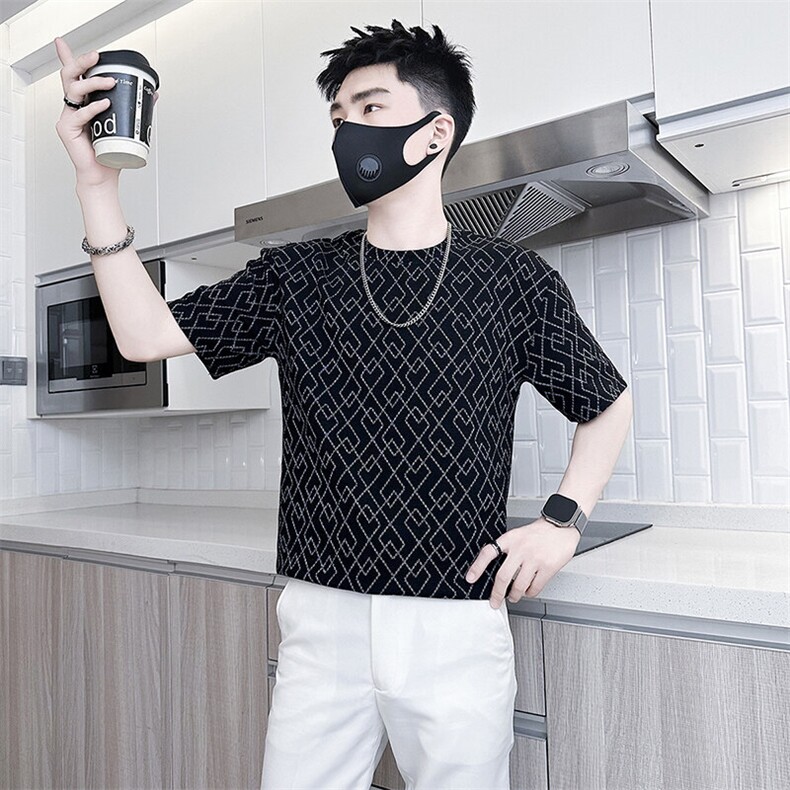 短袖T恤男网红痞帅炸街半袖衣服社会小伙301C-DT81-P48控68,男装T恤,星座301C（原B323）