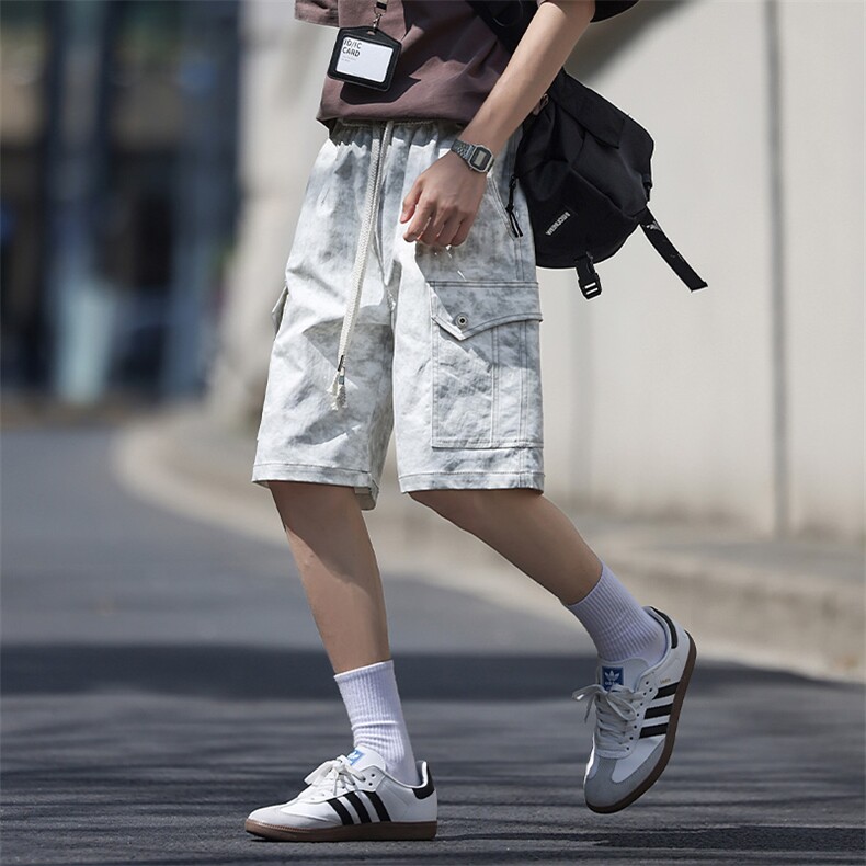 夏季工装短裤男ins潮牌休闲百搭潮流痞帅五分裤D0503-P50，男装牛仔裤，星座308B-2