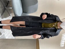 两色风衣，女装风衣，伊可儿