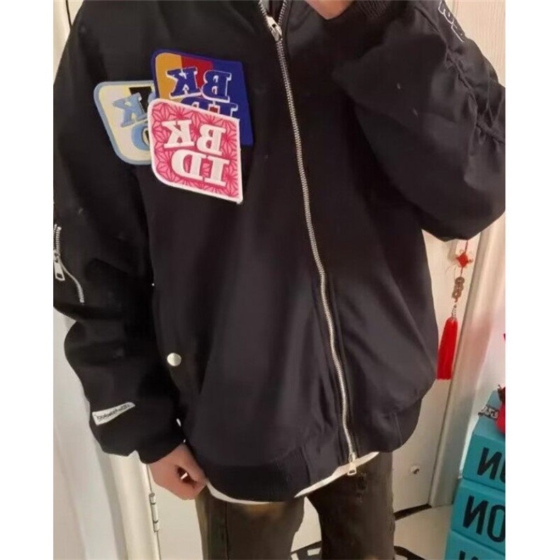 字母刺绣棒球服男春秋新款魔术贴宽松飞行服夹克外套男J639,男装夹克,星座1116A（原606A-3）