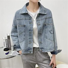 刺绣牛仔衬衫均码，水洗颜色正，女装衬衫，Y·Z 羽倬