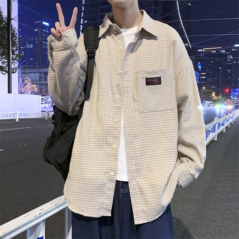 男春季衬衫千鸟格长袖衬衫C00010P38,男装衬衫,星座1116-2