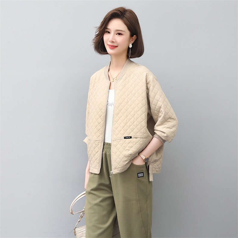 2024春年秋季新款潮韩版夹棉女长袖宽松显瘦休闲外套,女装短外套,独衣靓