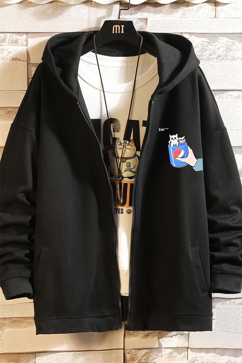 KS21262-P38连帽开衫卫衣男运动外套大码班服砖墙,男装卫衣,电商A040A