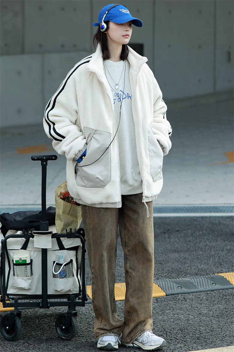 2024冬款中性加绒立领棉服羊羔绒棉衣外套男女8339-P125控价178,男装棉衣,电商A441-1