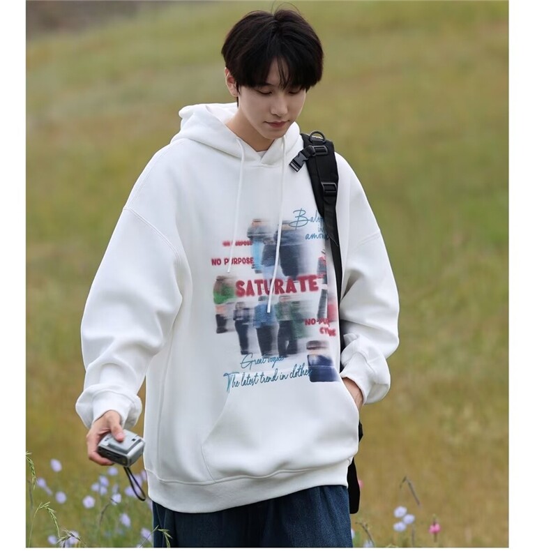 2024秋新款美式高街宽松vintage连帽卫衣潮牌慵懒风外套FM17/P48，女装短外套，星座506