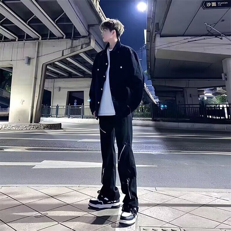 W8042-P40高街潮流多拉链直筒牛仔裤,男装牛仔裤,星座1608-2