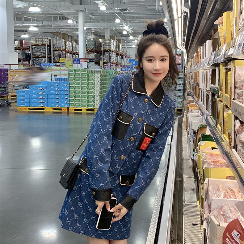 2023秋装新款牛仔套裙两件套B191-1155-P155-K208,女装套装/套裙,浙宝210（原浙宝191）