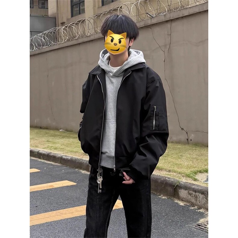 [网图慎用]飞行夹克cleanfit痞帅翻领棒球服潮5Q1092-TP4078,男装夹克,电商A102