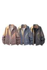 美式重磅高品质夹克假两件开衫外套SY8821特P78控158大码4-8XL+5，男装夹克，星座610B-1