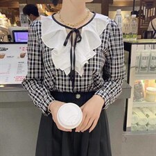 跑量格子小衫，其它，朵缇