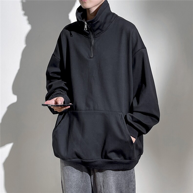 1360克重磅半拉链POLO衫50%棉50%涤纶大码M-5XL卫衣男WY77077P65,男装Polo衫,星座226-2