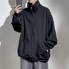 1360克重磅半拉链POLO衫50%棉50%涤纶大码M-5XL卫衣男WY77077P65，男装Polo衫，星座226-2