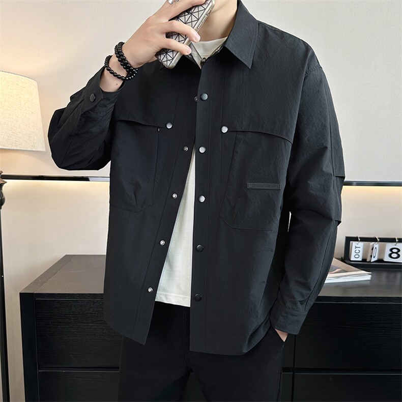 2026店主风春季新款翻领休闲时尚潮流简约夹克外套男968-P75,男装夹克,电商A413
