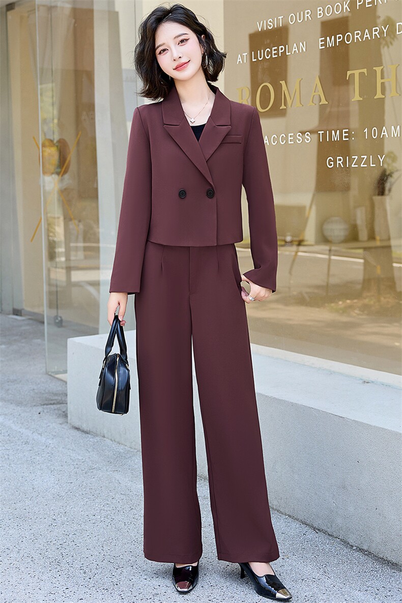红老钱风西装套装女2024秋季新款休闲气质小西服裤子两件套,女装套装/套裙,罗腾
